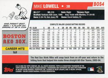 2006 Topps Boston Red Sox #BOS4 Mike Lowell Back