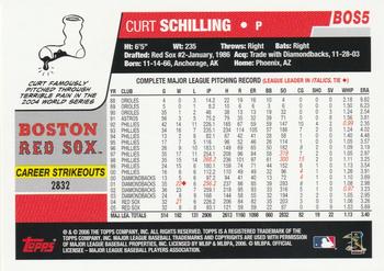 2006 Topps Boston Red Sox #BOS5 Curt Schilling Back