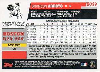 2006 Topps Boston Red Sox #BOS9 Bronson Arroyo Back