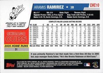 2006 Topps Chicago Cubs #CHC10 Aramis Ramirez Back