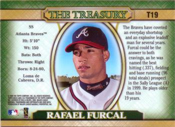 2000 Topps Gold Label - The Treasury #T19 Rafael Furcal  Back