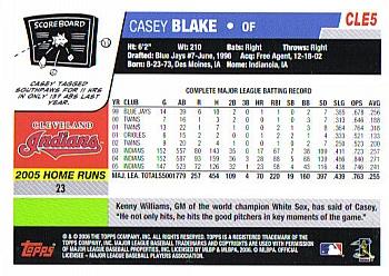 2006 Topps Cleveland Indians #CLE5 Casey Blake Back
