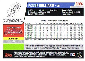 2006 Topps Cleveland Indians #CLE6 Ronnie Belliard Back