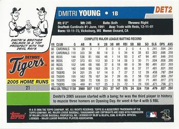 2006 Topps Detroit Tigers #DET2 Dmitri Young Back