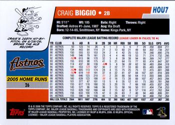 2006 Topps Houston Astros #HOU7 Craig Biggio Back