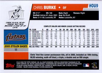 2006 Topps Houston Astros #HOU9 Chris Burke Back