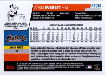2006 Topps Houston Astros #HOU10 Adam Everett Back
