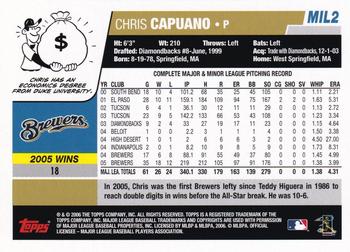 2006 Topps Milwaukee Brewers #MIL2 Chris Capuano Back
