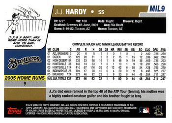 2006 Topps Milwaukee Brewers #MIL9 J.J. Hardy Back
