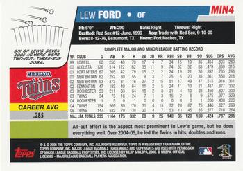 2006 Topps Minnesota Twins #MIN4 Lew Ford Back