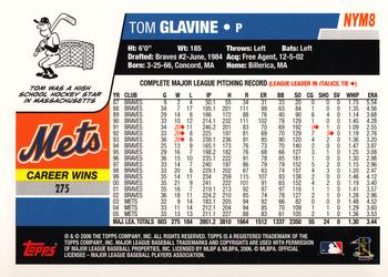 2006 Topps New York Mets #NYM8 Tom Glavine Back