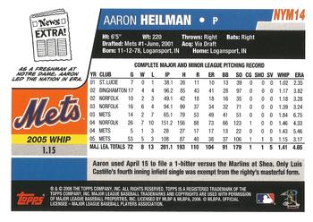 2006 Topps New York Mets #NYM14 Aaron Heilman Back