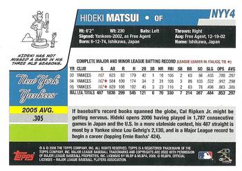 2006 Topps New York Yankees #NYY4 Hideki Matsui Back