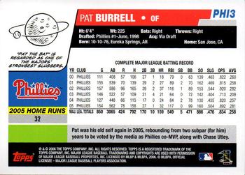 2006 Topps Philadelphia Phillies #PHI3 Pat Burrell Back
