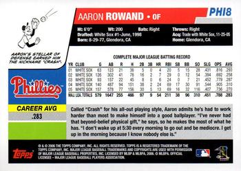 2006 Topps Philadelphia Phillies #PHI8 Aaron Rowand Back
