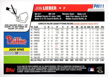 2006 Topps Philadelphia Phillies #PHI11 Jon Lieber Back