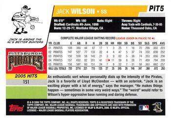 2006 Topps Pittsburgh Pirates #PIT5 Jack Wilson Back