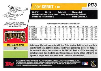 2006 Topps Pittsburgh Pirates #PIT8 Jody Gerut Back
