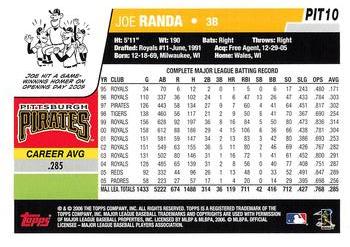2006 Topps Pittsburgh Pirates #PIT10 Joe Randa Back