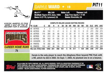 2006 Topps Pittsburgh Pirates #PIT11 Daryle Ward Back