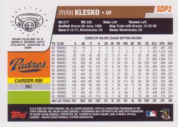2006 Topps San Diego Padres #SDP3 Ryan Klesko Back
