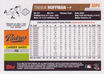 2006 Topps San Diego Padres #SDP8 Trevor Hoffman Back