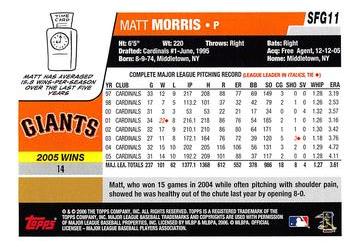 2006 Topps San Francisco Giants #SFG11 Matt Morris Back