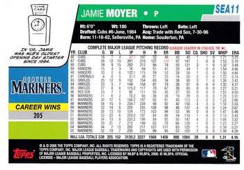 2006 Topps Seattle Mariners #SEA11 Jamie Moyer Back
