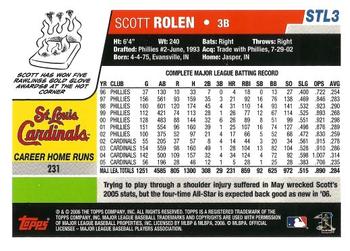 2006 Topps St. Louis Cardinals #STL3 Scott Rolen Back