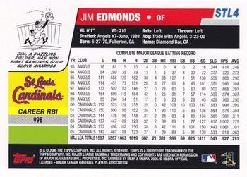 2006 Topps St. Louis Cardinals #STL4 Jim Edmonds Back