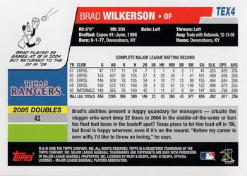 2006 Topps Texas Rangers #TEX4 Brad Wilkerson Back