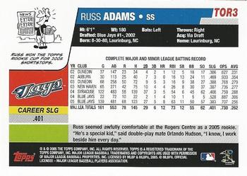 2006 Topps Toronto Blue Jays #TOR3 Russ Adams Back