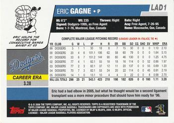 2006 Topps Los Angeles Dodgers #LAD1 Eric Gagne Back