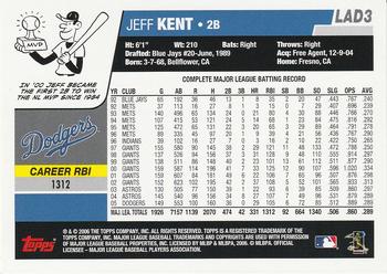 2006 Topps Los Angeles Dodgers #LAD3 Jeff Kent Back