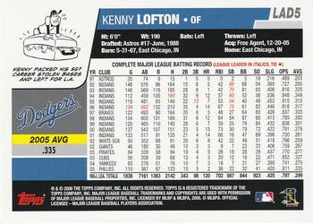 2006 Topps Los Angeles Dodgers #LAD5 Kenny Lofton Back