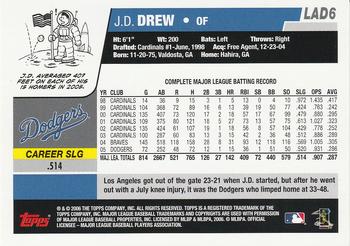 2006 Topps Los Angeles Dodgers #LAD6 J.D. Drew Back