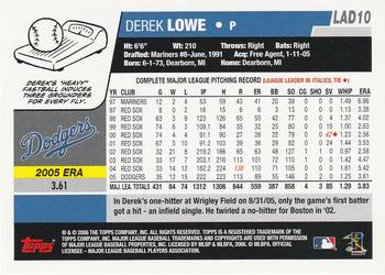 2006 Topps Los Angeles Dodgers #LAD10 Derek Lowe Back