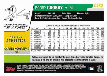2006 Topps Oakland Athletics #OAK2 Bobby Crosby Back