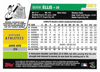 2006 Topps Oakland Athletics #OAK10 Mark Ellis Back