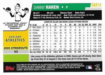 2006 Topps Oakland Athletics #OAK14 Danny Haren Back