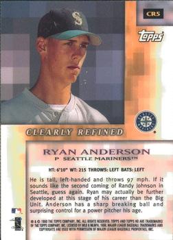 2000 Topps HD - Clearly Refined #CR5 Ryan Anderson Back
