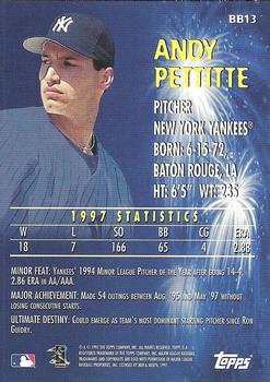 1998 Topps - Baby Boomers #BB13 Andy Pettitte Back