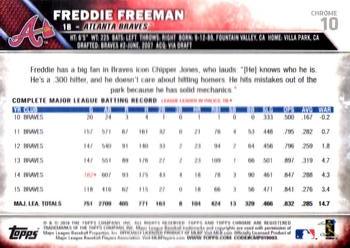 2016 Topps Chrome #10 Freddie Freeman Back
