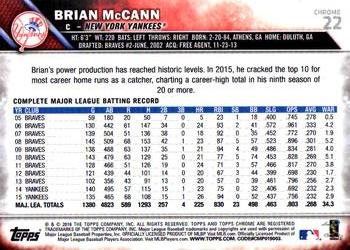 2016 Topps Chrome #22 Brian McCann Back