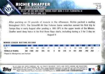 2016 Topps Chrome #29 Richie Shaffer Back