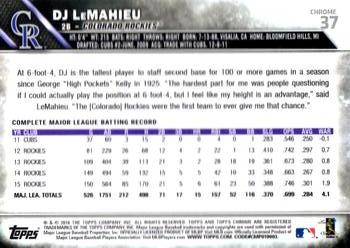 2016 Topps Chrome #37 DJ LeMahieu Back