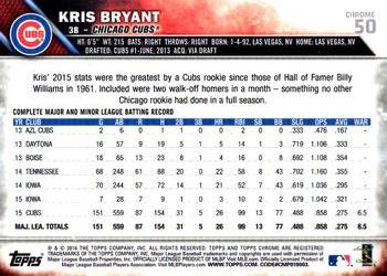 2016 Topps Chrome #50 Kris Bryant Back