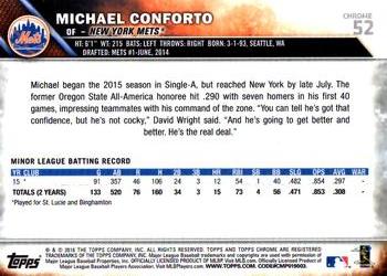 2016 Topps Chrome #52 Michael Conforto Back