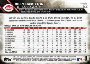 2016 Topps Chrome #62 Billy Hamilton Back