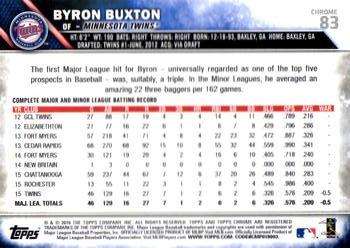 2016 Topps Chrome #83 Byron Buxton Back